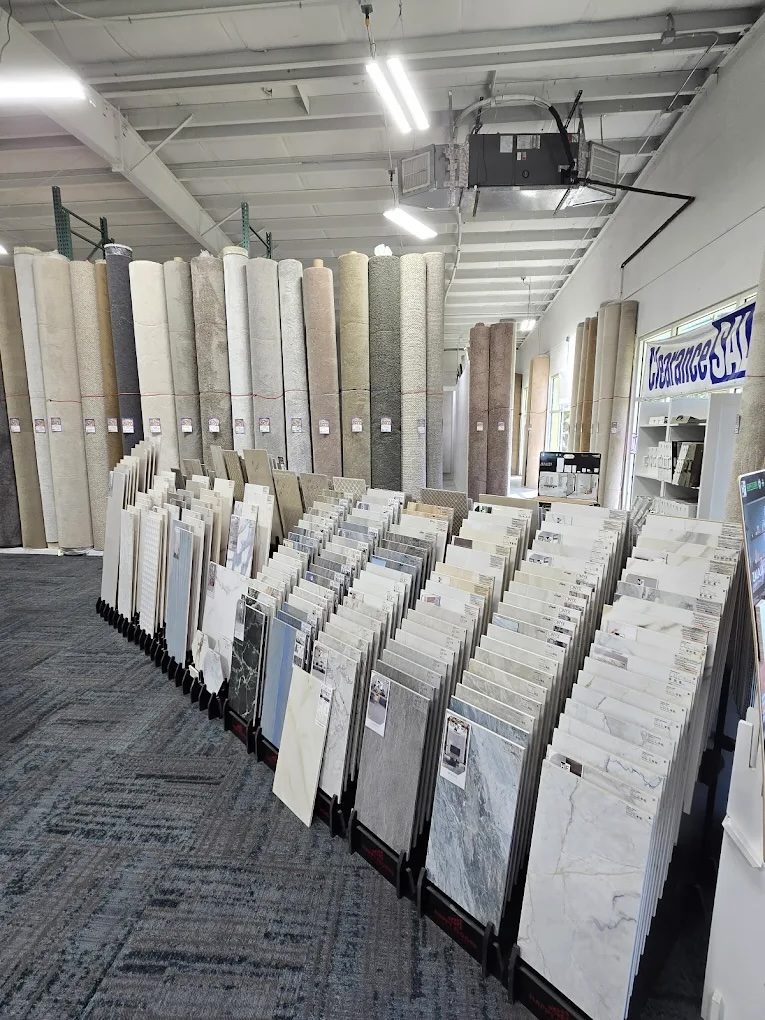 Flooring samples inside the Floor-Mart showroom in Cape Coral, FL